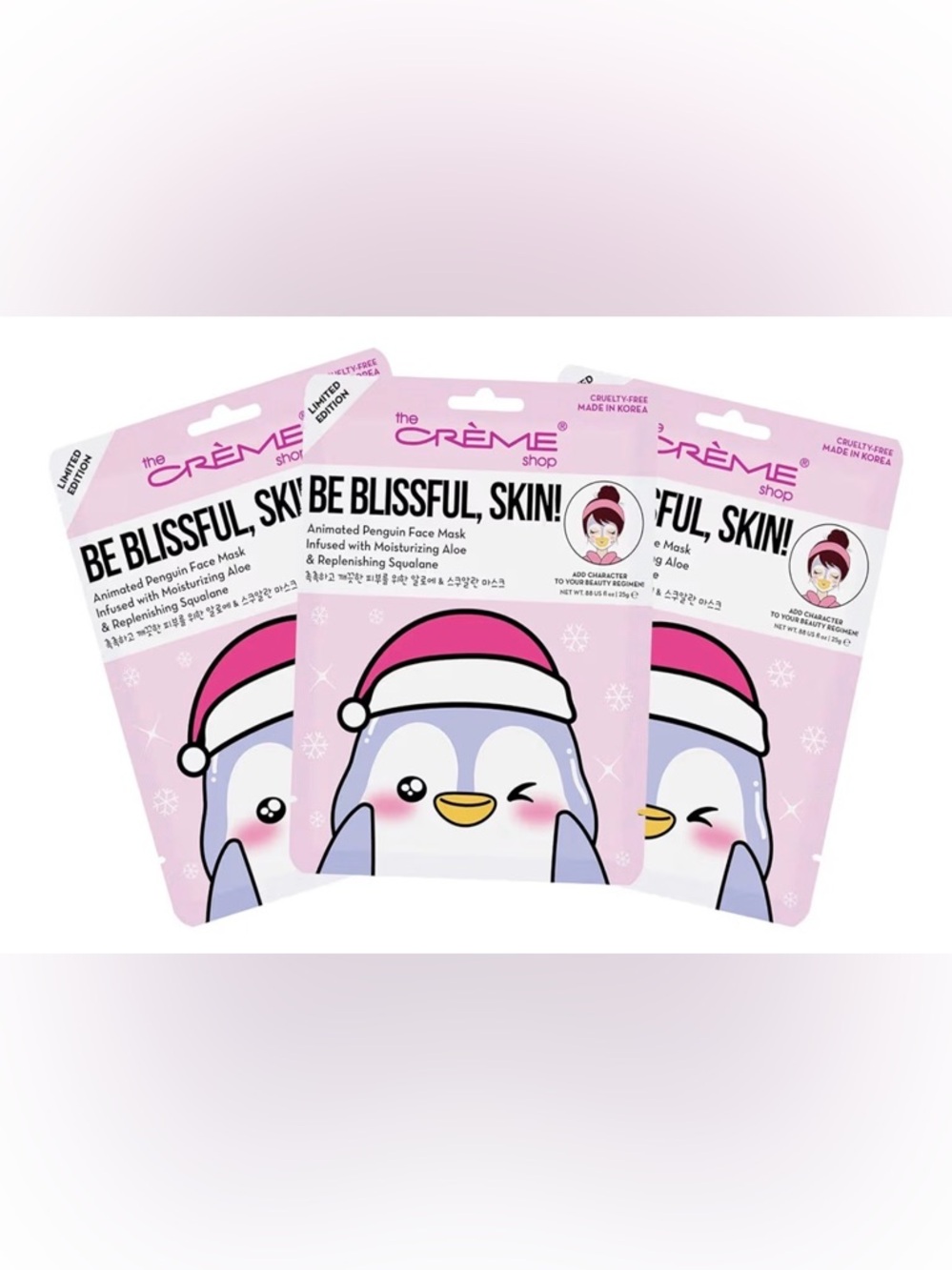The Crème Shop Be Blissful, Skin! Penguin Face Sheet Mask